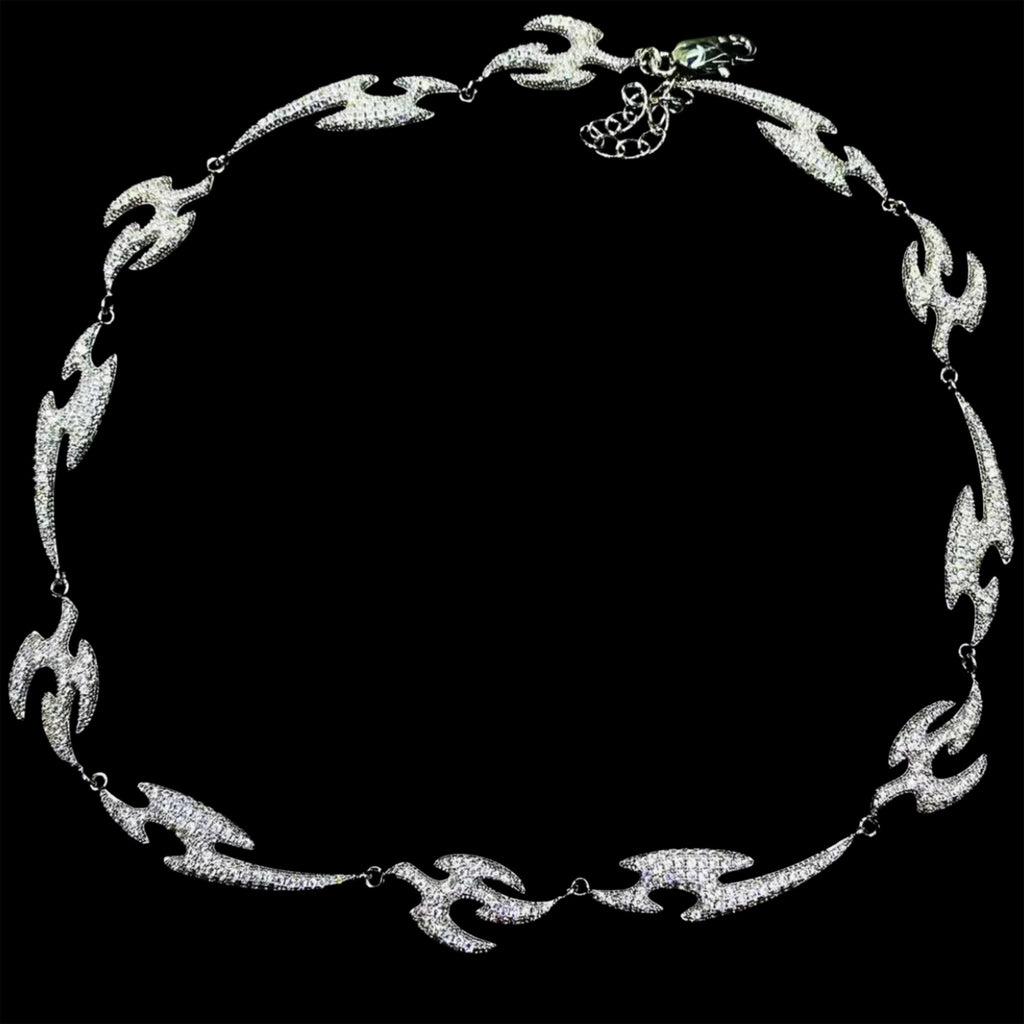 WHITE GOLD TRIBAL CHAIN