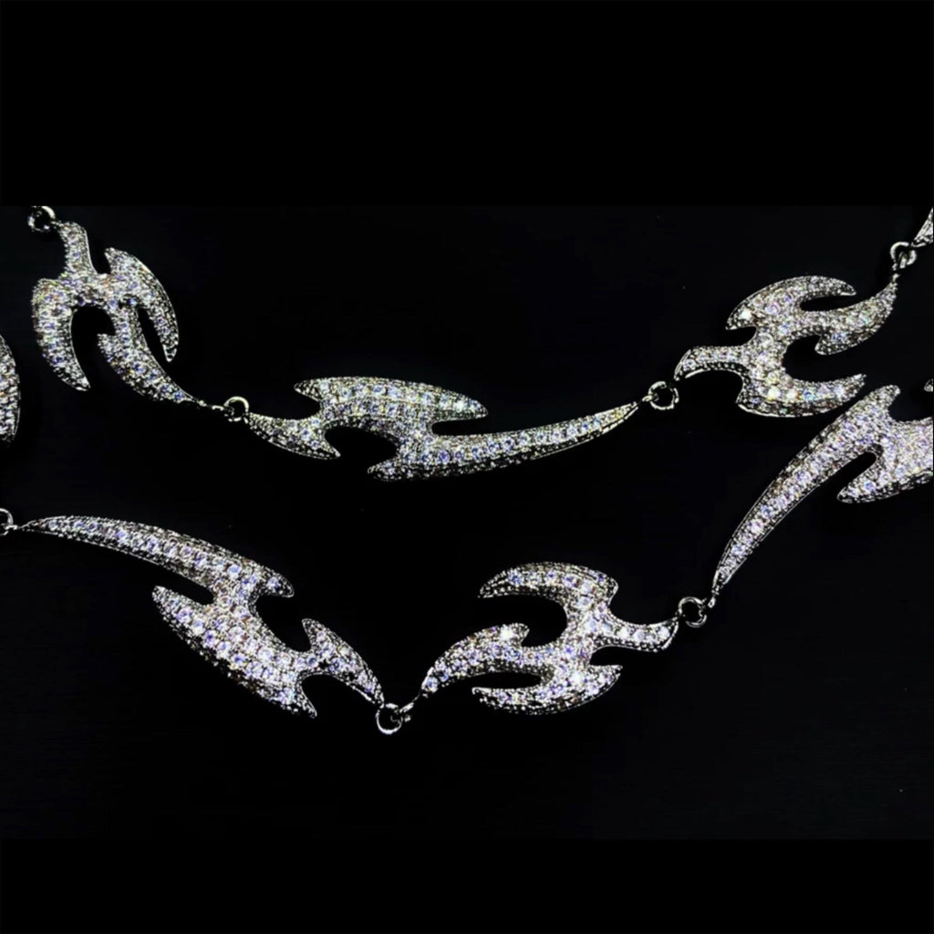 WHITE GOLD TRIBAL CHAIN
