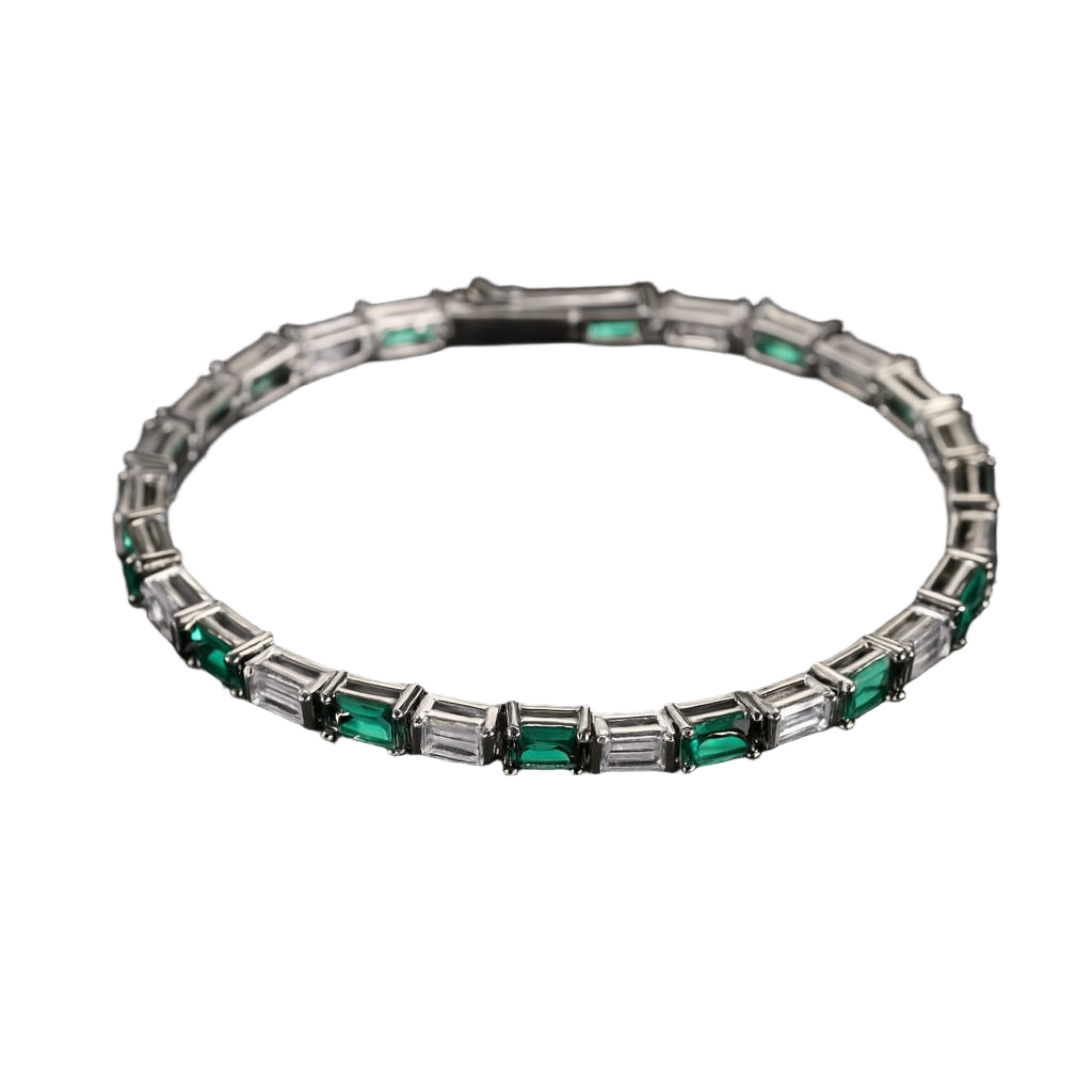 EMERALD BAGUETTE-CUT TENNIS BRACELET