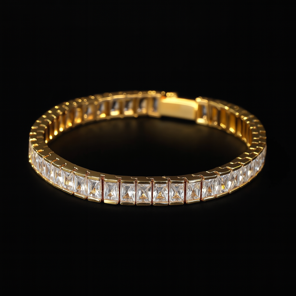 COBALT 8MM BAGUETTE TENNIS BRACELET