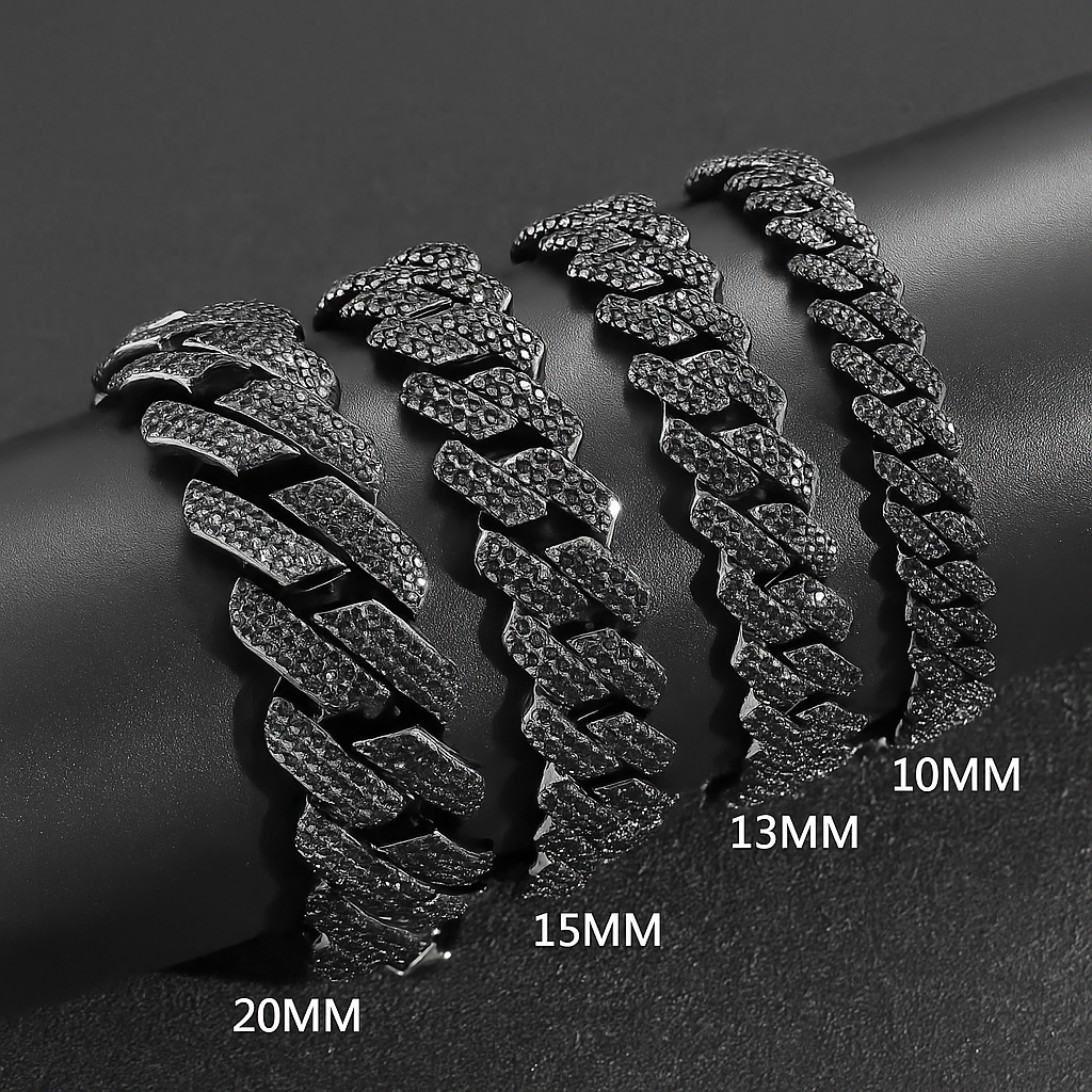 MIDNIGHT BLACK DIAMOND CUBAN BRACELETS