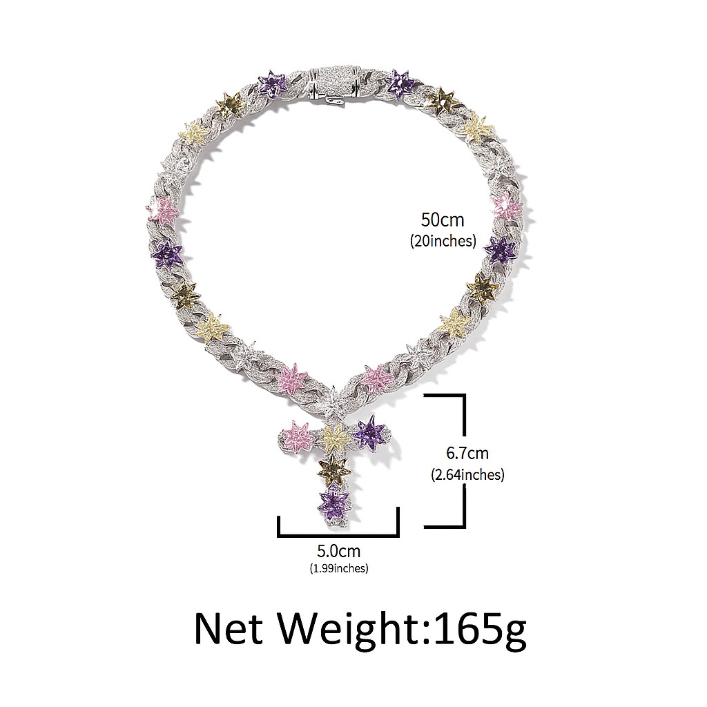 BLOSSOM FLOWER CROSS NECKLACE