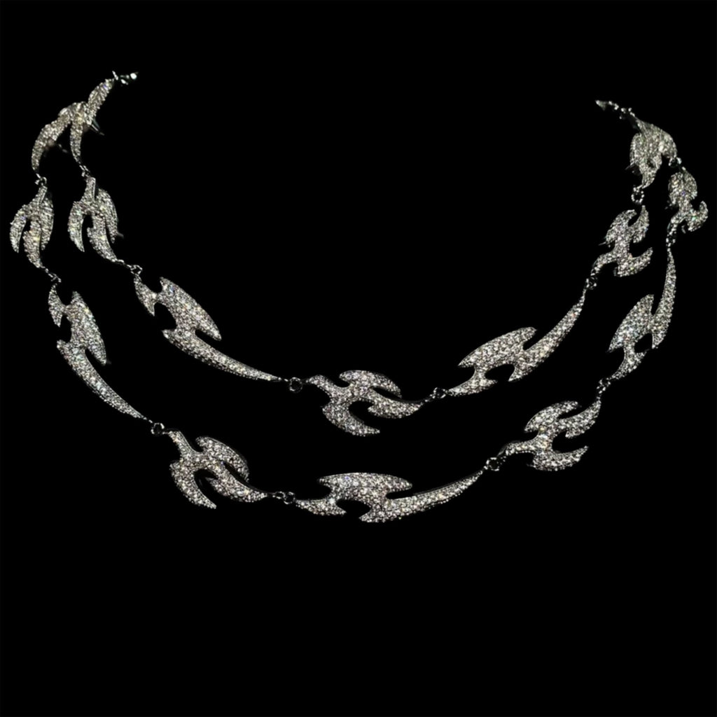 WHITE GOLD TRIBAL CHAIN