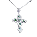 EMERALD THORN MOISSANITE SPIKED CROSS NECKLACE