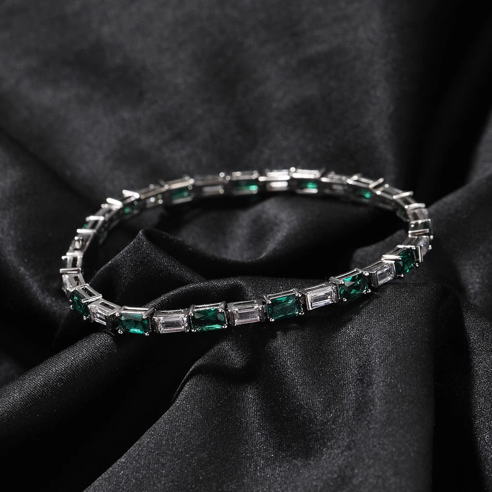 EMERALD BAGUETTE-CUT TENNIS BRACELET