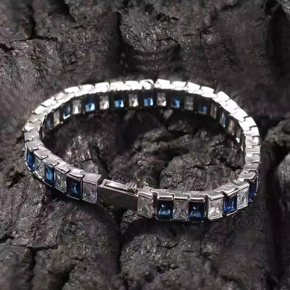 COBALT 8MM BAGUETTE TENNIS BRACELET