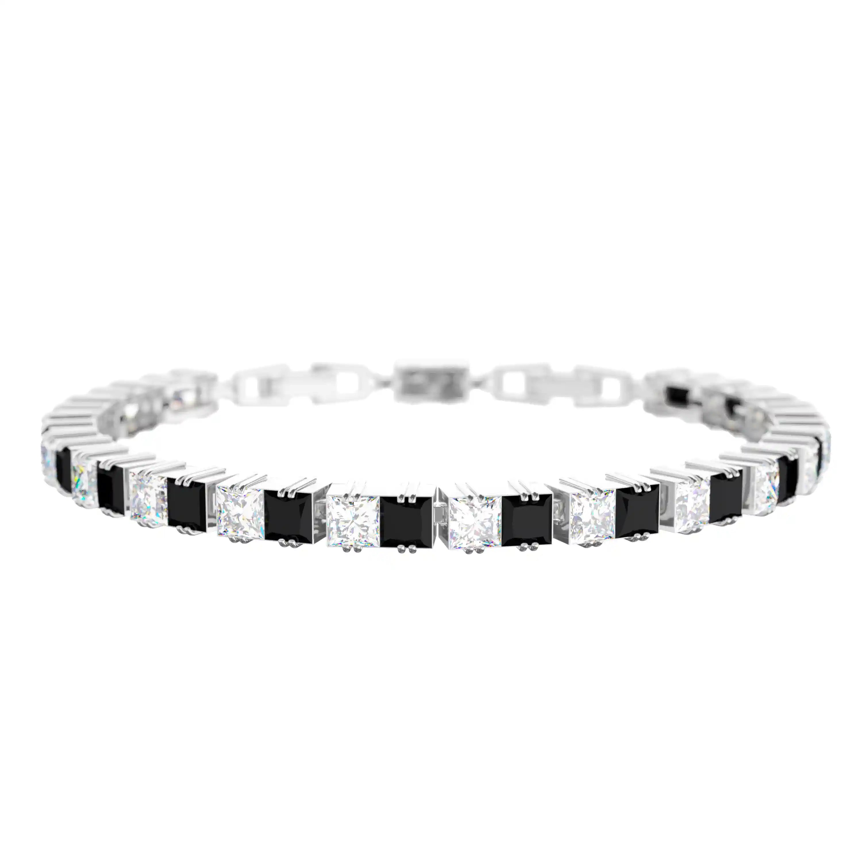 ASSORTED PRINCESS CUT DIAMOND TENNIS BRACELET