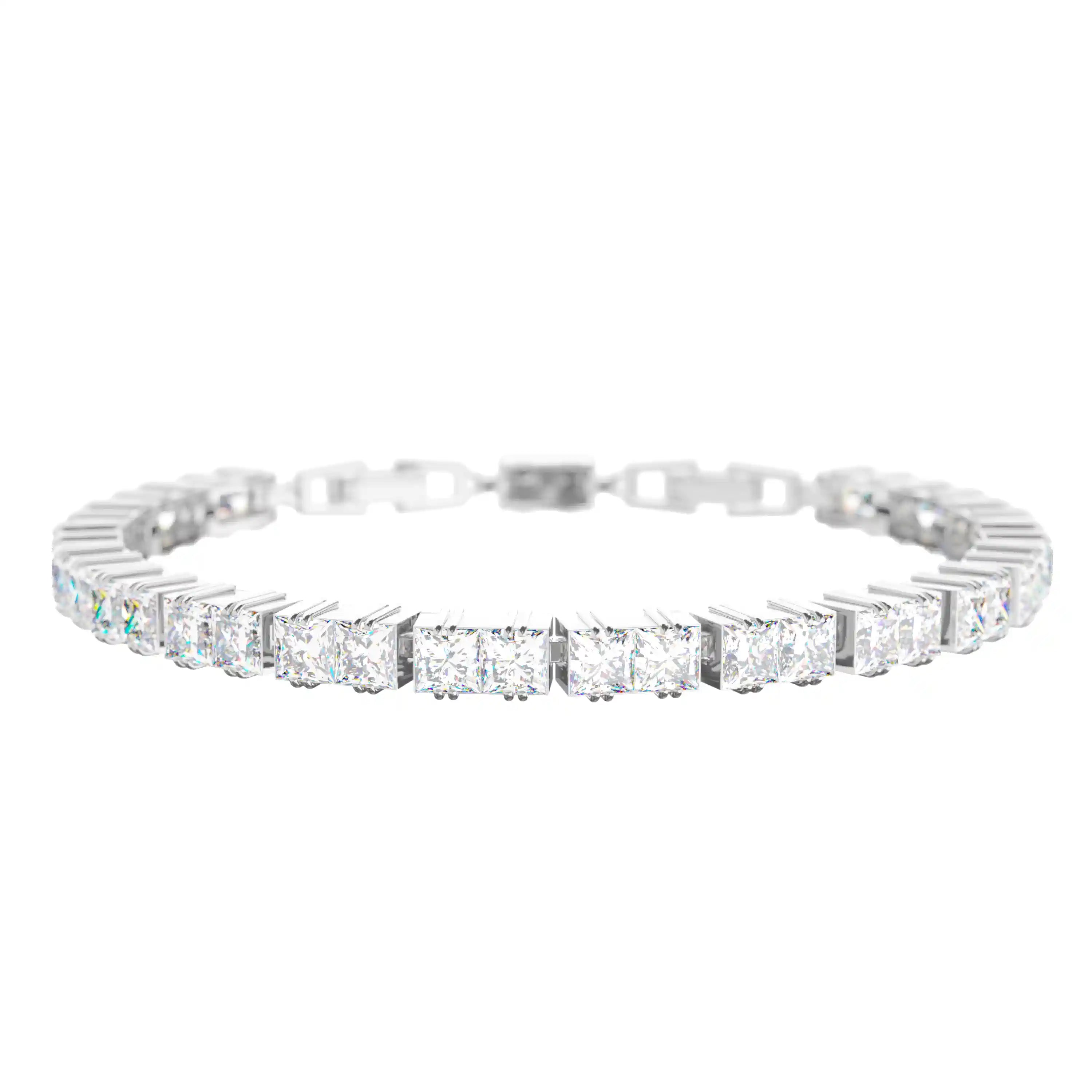 ASSORTED PRINCESS CUT DIAMOND TENNIS BRACELET
