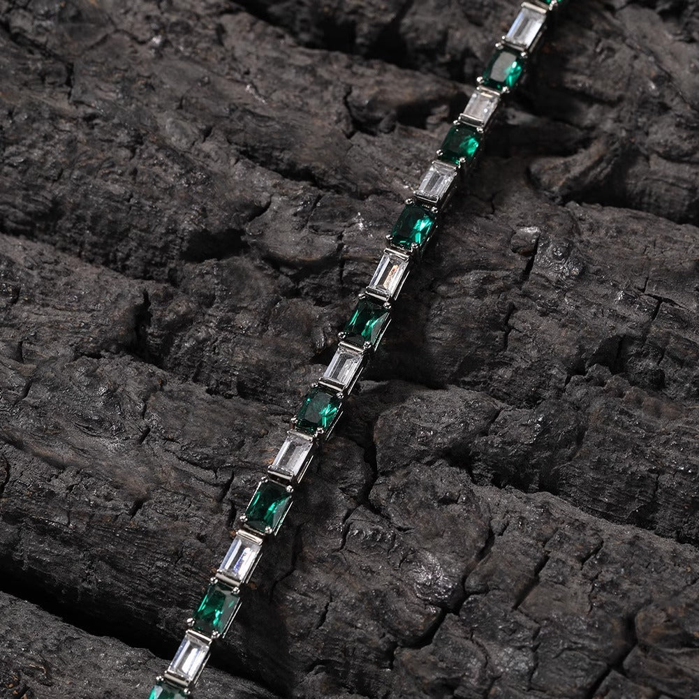 EMERALD BAGUETTE-CUT TENNIS BRACELET