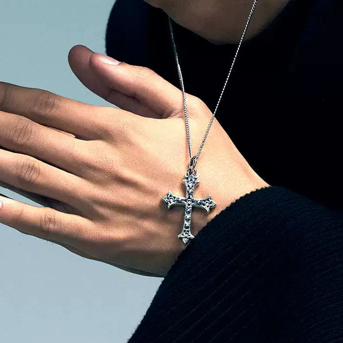 RISING SIRIUS MULTICOLOR DIAMOND STAR CROSS NECKLACE