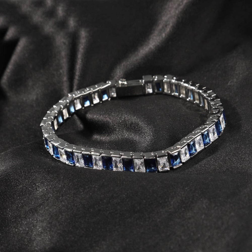 COBALT 8MM BAGUETTE TENNIS BRACELET