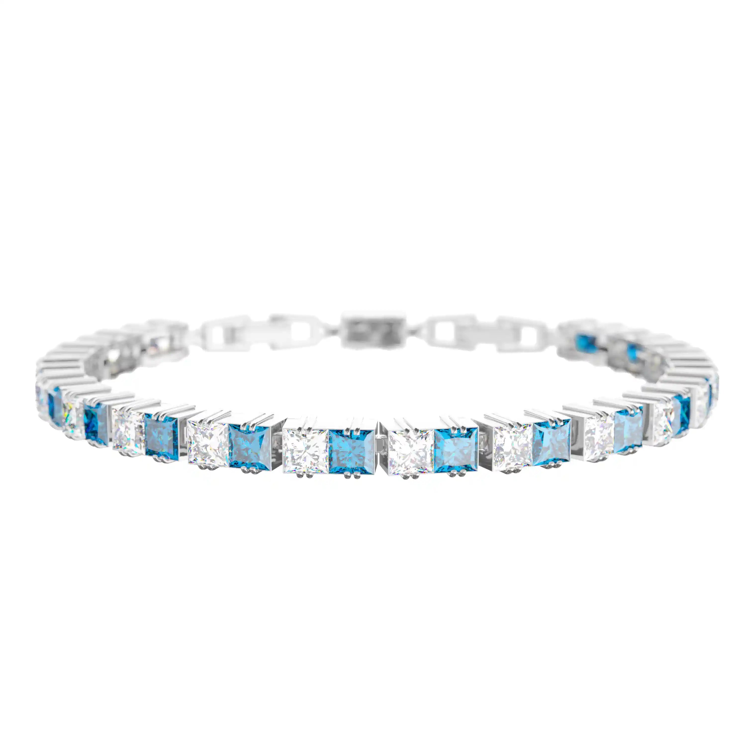 ASSORTED PRINCESS CUT DIAMOND TENNIS BRACELET
