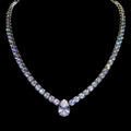 WHITE GOLD TENNIS CHAIN GEMSTONE NECKLACE