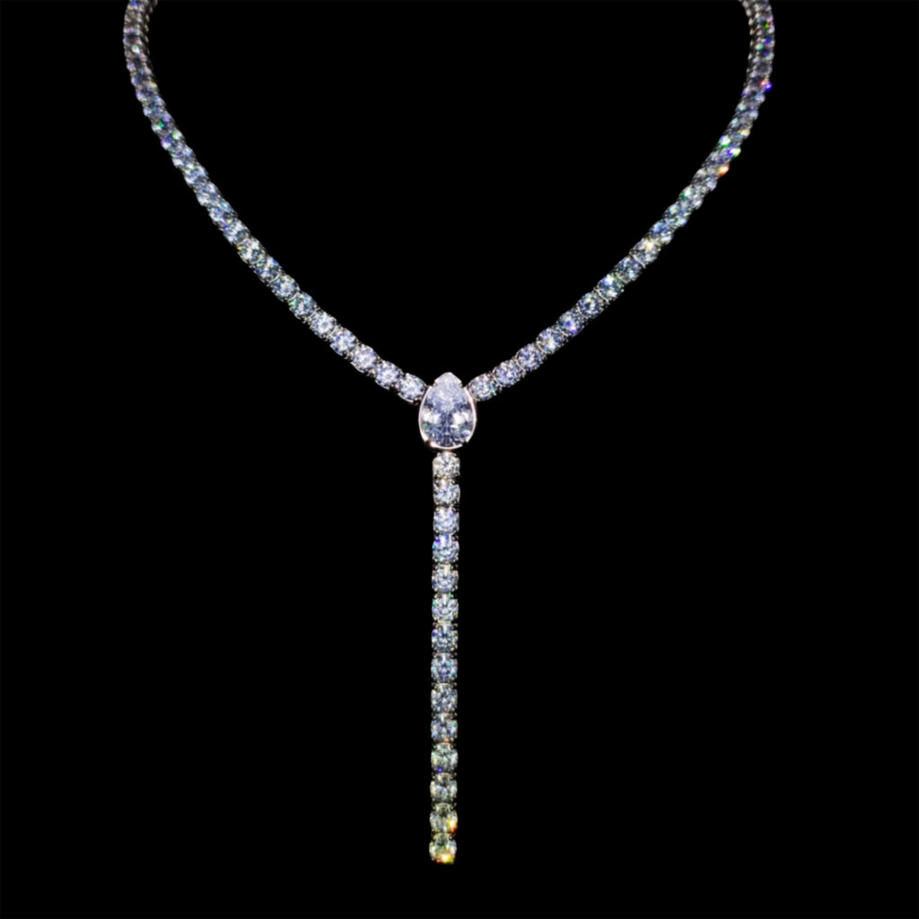 WHITE GOLD TENNIS CHAIN ROSARY