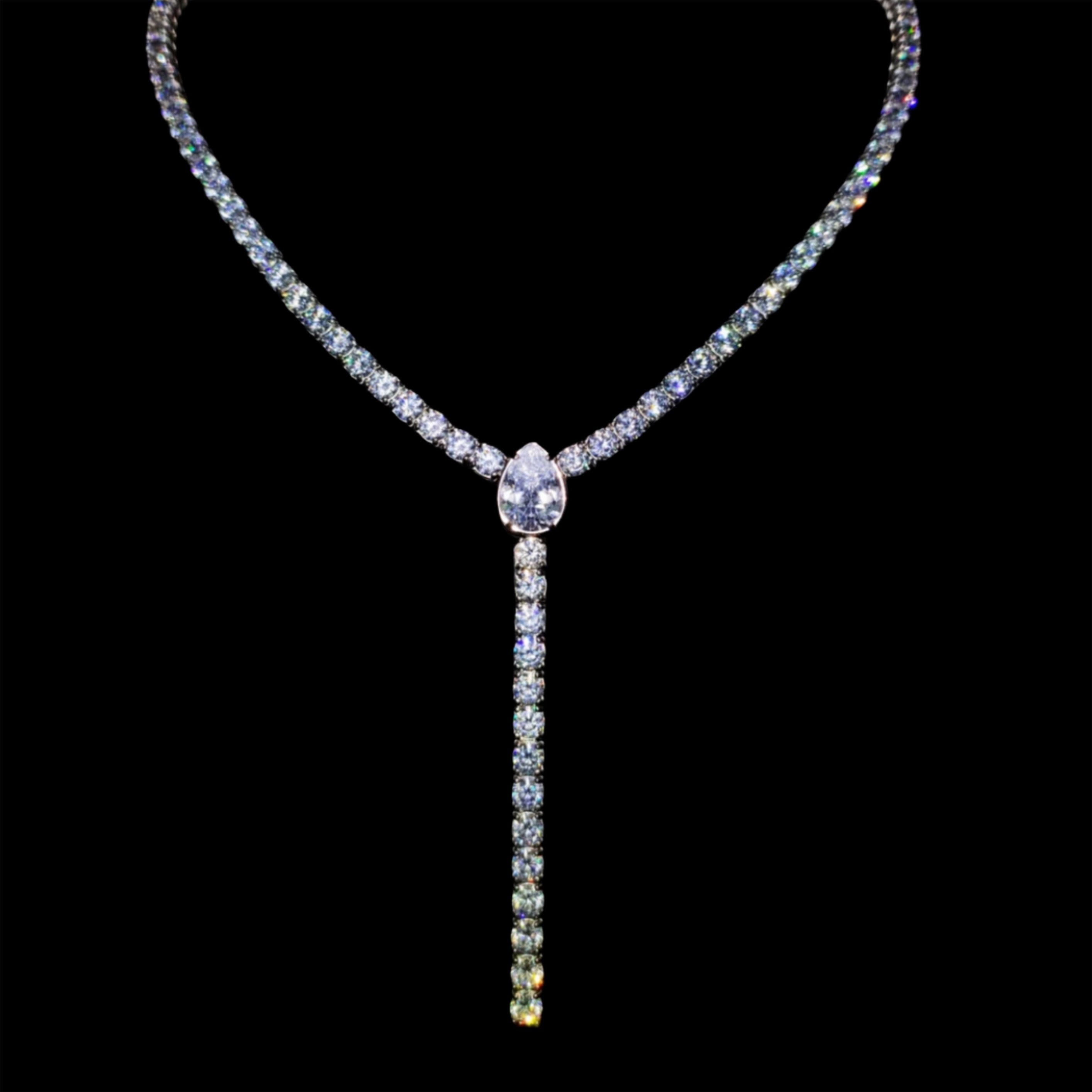 WHITE GOLD TENNIS CHAIN ROSARY