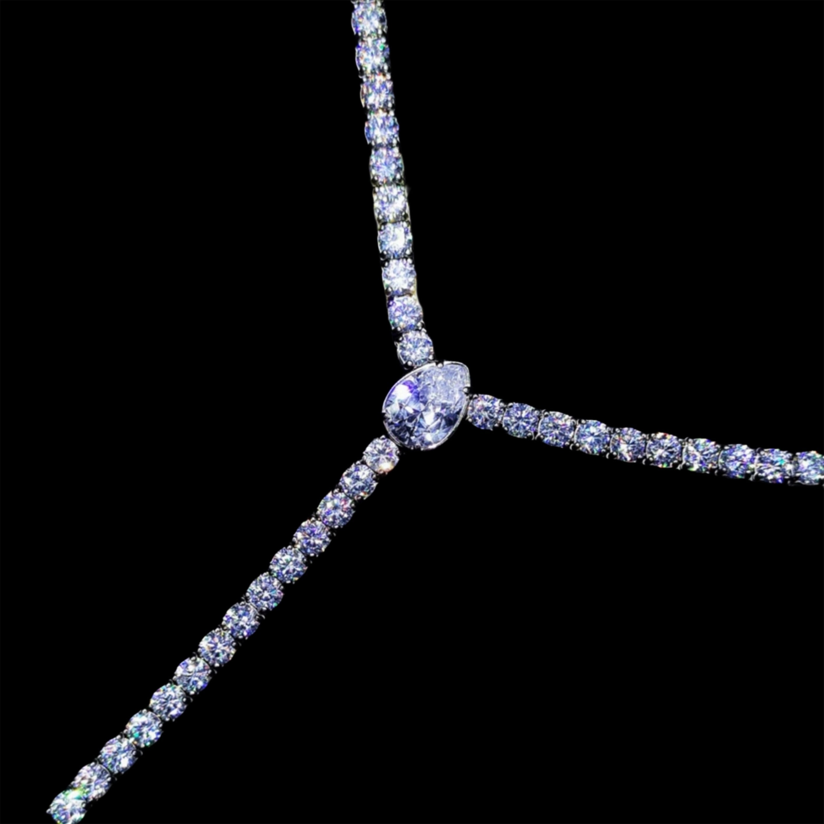WHITE GOLD TENNIS CHAIN ROSARY