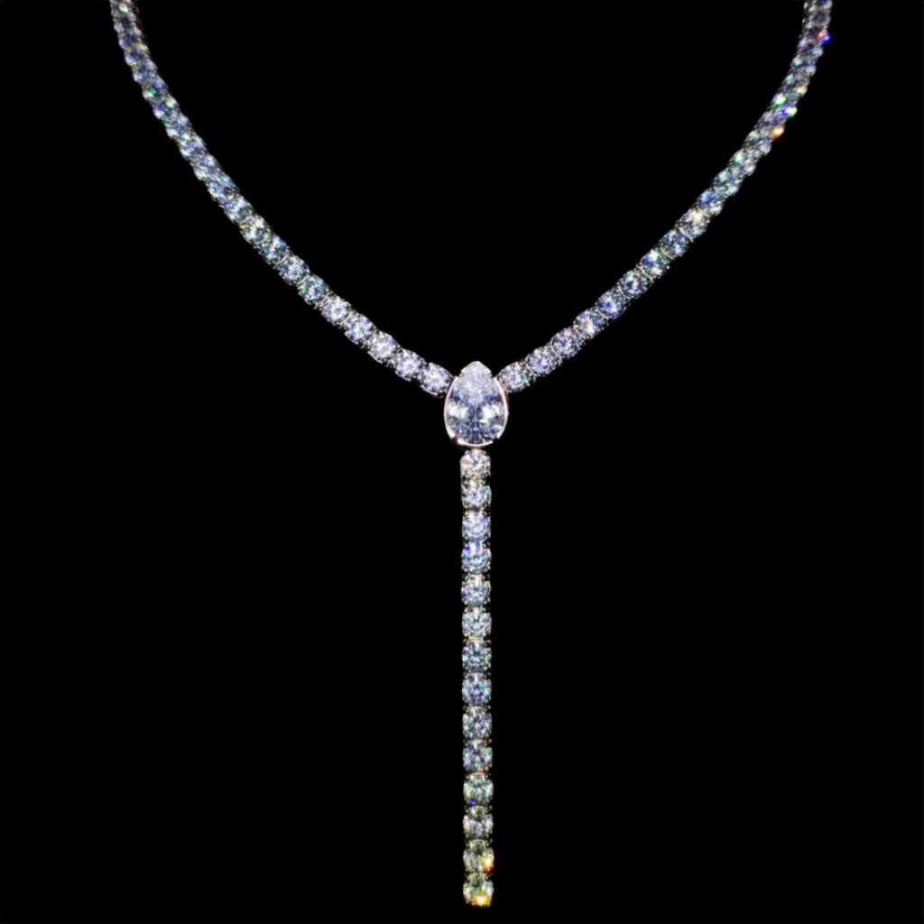 WHITE GOLD TENNIS CHAIN ROSARY