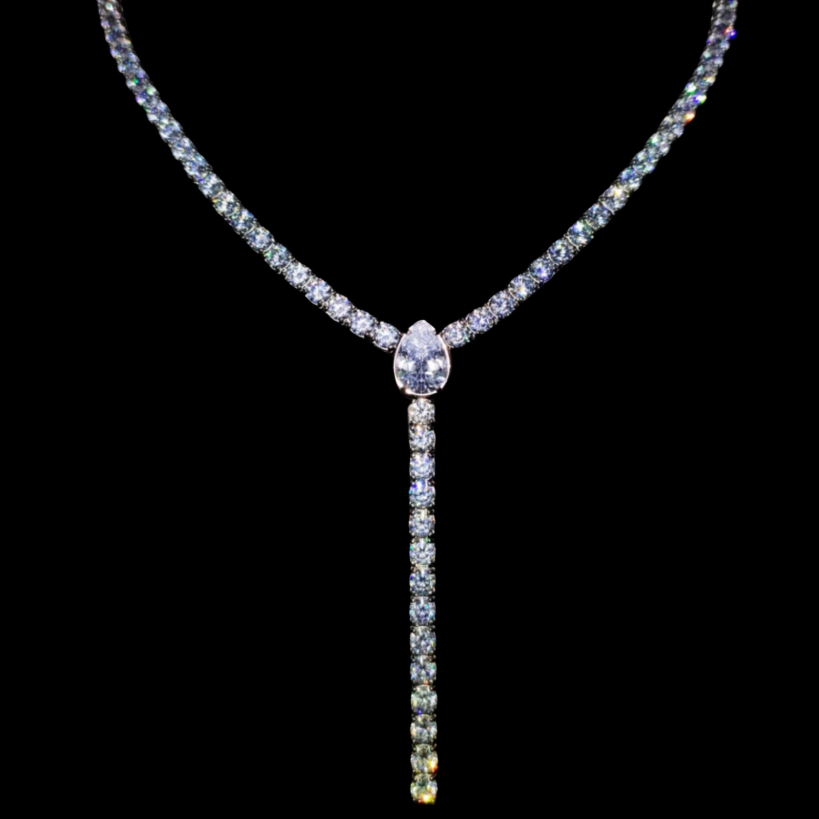 WHITE GOLD TENNIS CHAIN ROSARY