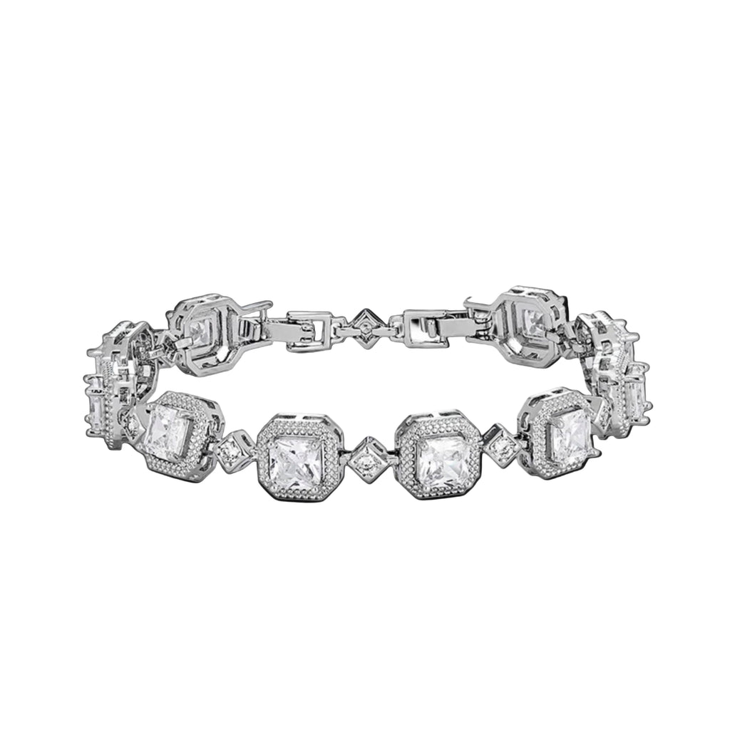 MULTICOLOR PRINCESS CUT TENNIS BRACELET
