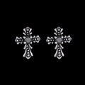 BLACK DIAMOND GOTHIC CROSS EARRINGS