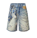 CHAINED DENIM JORTS