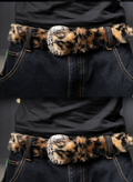 LEOPARD PLUSH BELT