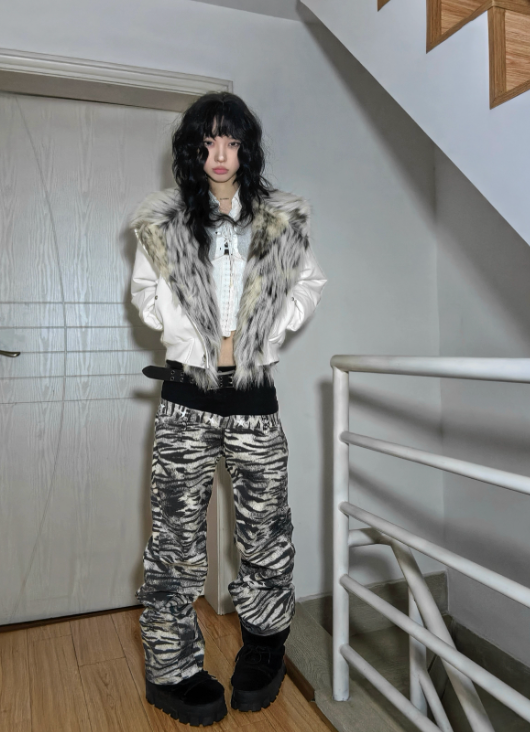 ZEBRA PRINT DENIM