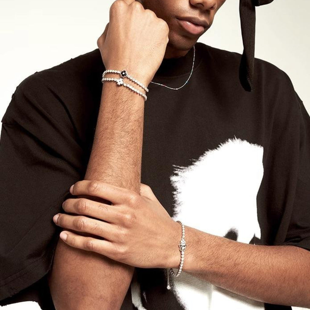 EVIL EYE CROSSES TENNIS BRACELET