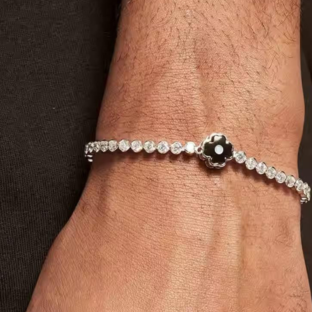 EVIL EYE CROSSES TENNIS BRACELET