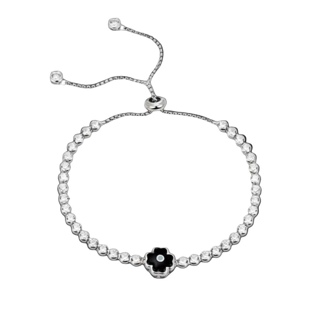 EVIL EYE CROSSES TENNIS BRACELET