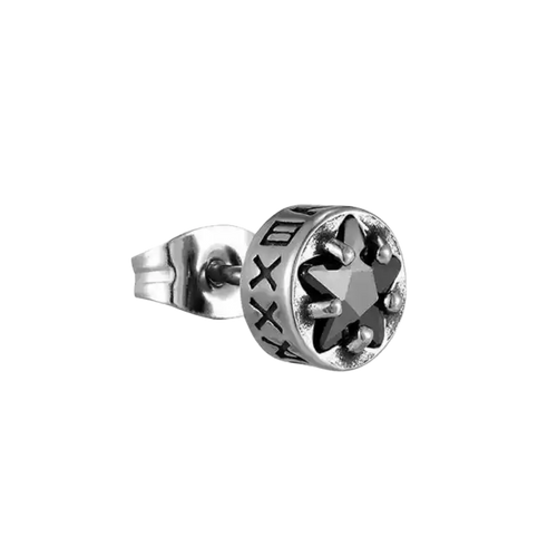 BLACK DIAMOND ENGRAVED EARRINGS
