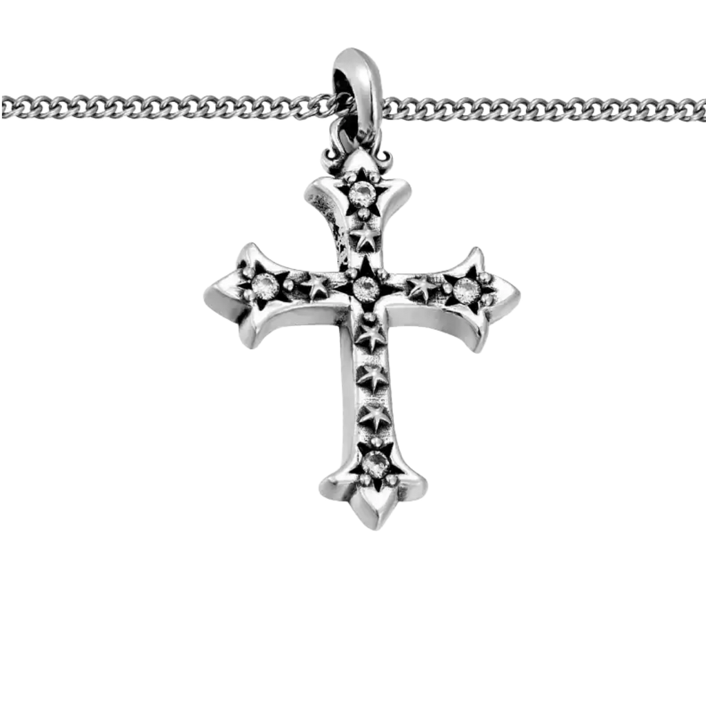 RISING SIRIUS MULTICOLOR DIAMOND STAR CROSS NECKLACE