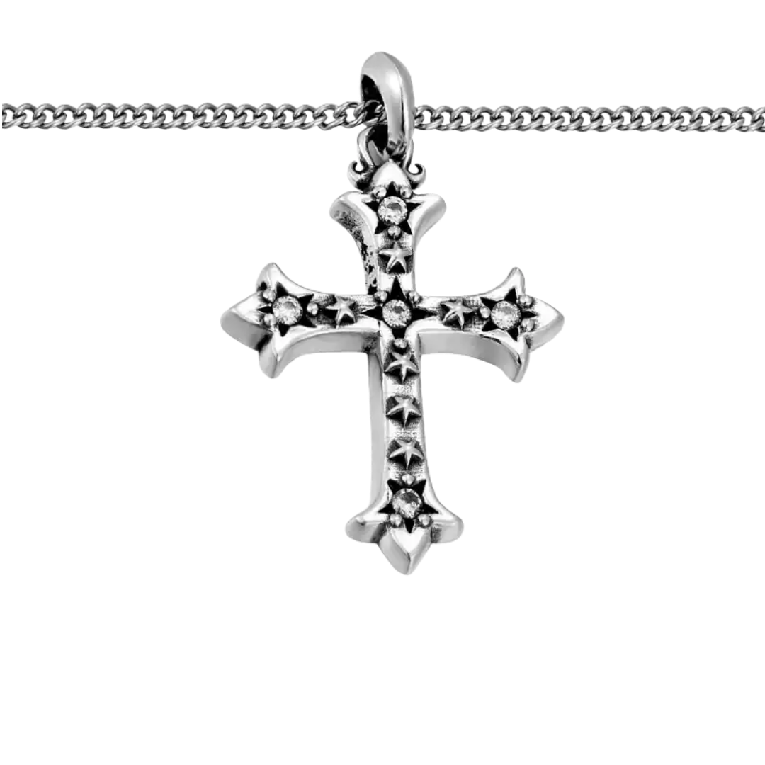 RISING SIRIUS MULTICOLOR DIAMOND STAR CROSS NECKLACE