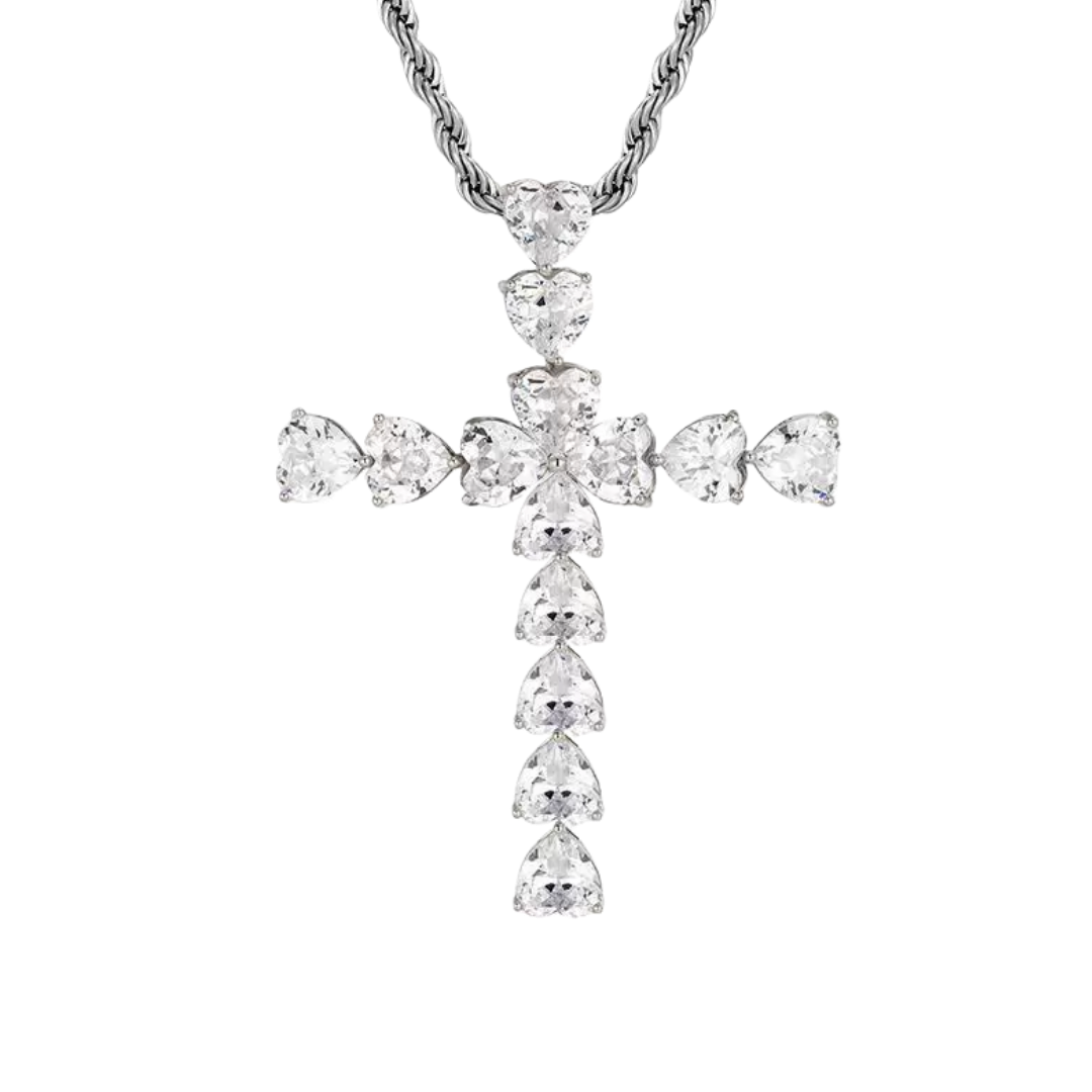 ETERNAL HEART-SHAPED DIAMOND CROSS