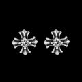 ONYX SPIKED DIAMOND CROSS EARRINGS