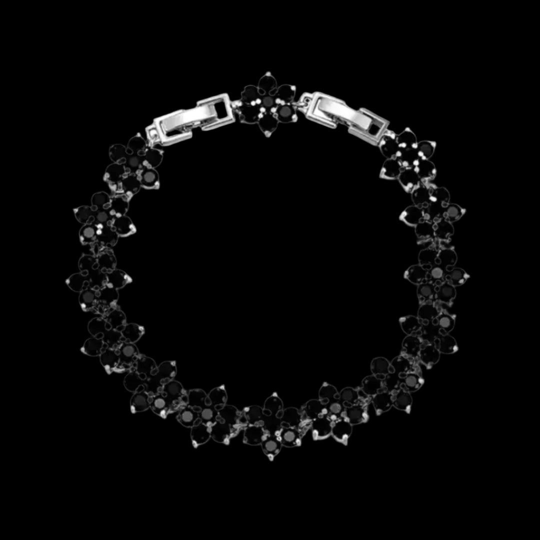 OBSIDIAN BLOSSOM BLACK DIAMOND FLOWER BRACELET