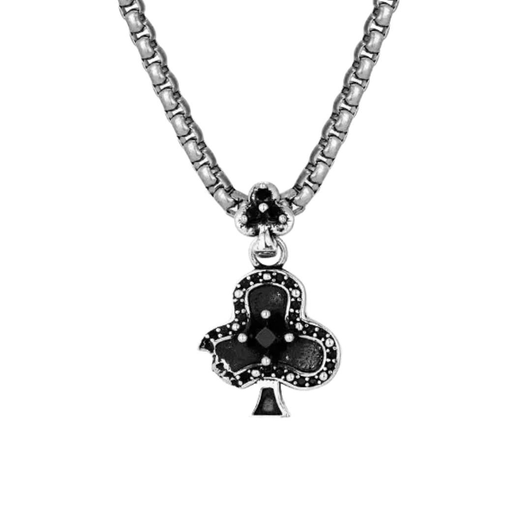 NOIR CLUB SILVER BLACK DIAMOND NECKLACE