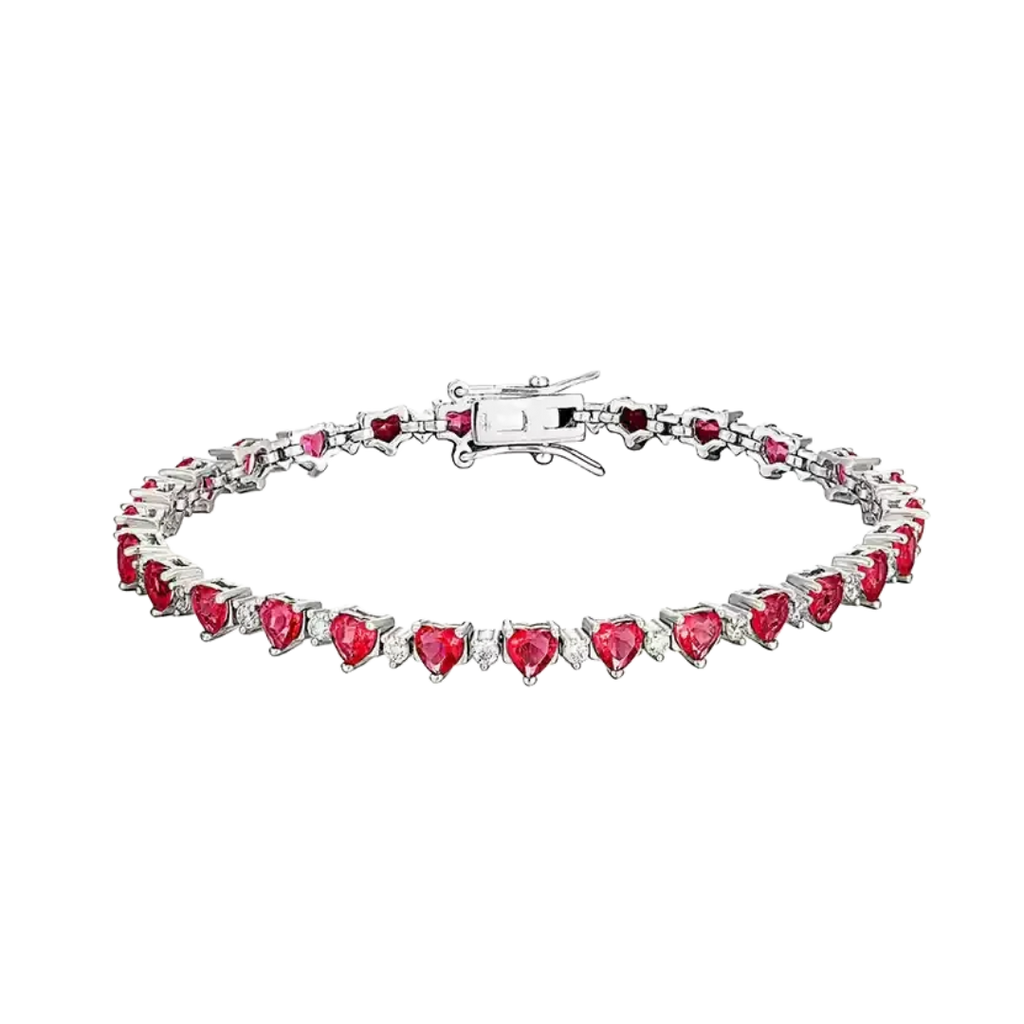 ETERNAL HEART-SHAPED DIAMOND TENNIS BRACELET