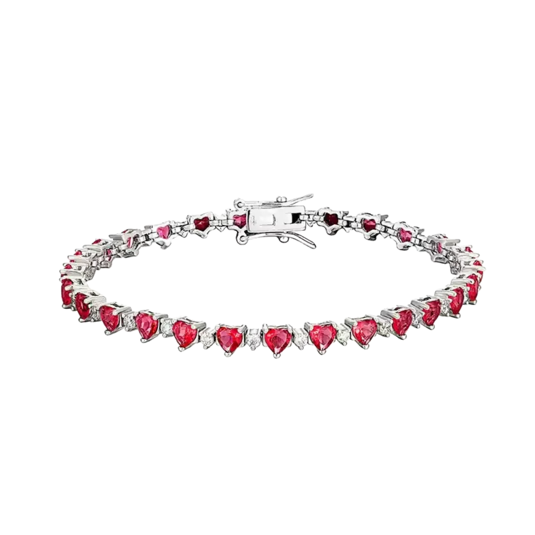 ETERNAL HEART-SHAPED DIAMOND TENNIS BRACELET