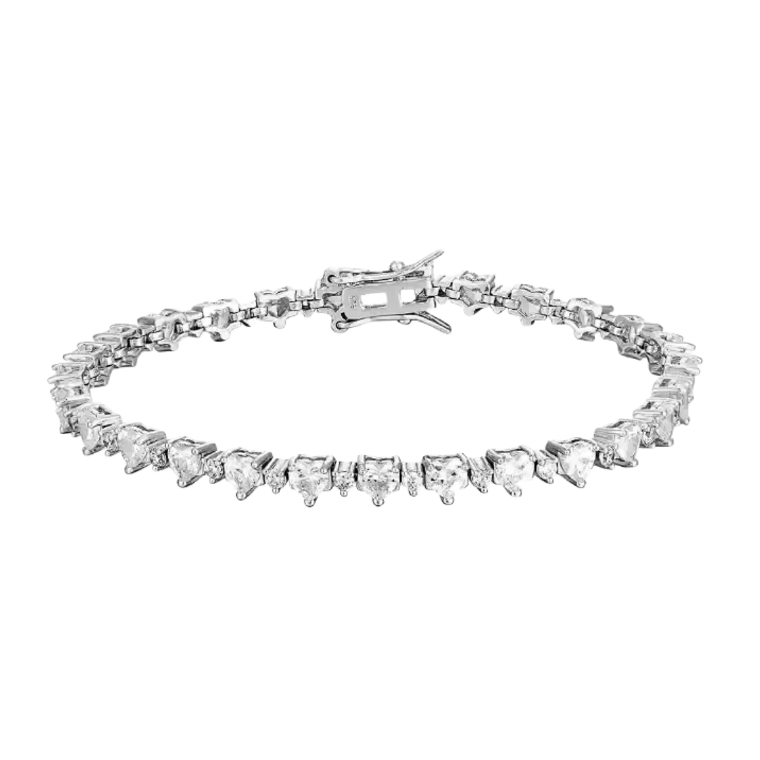 ETERNAL HEART-SHAPED DIAMOND TENNIS BRACELET