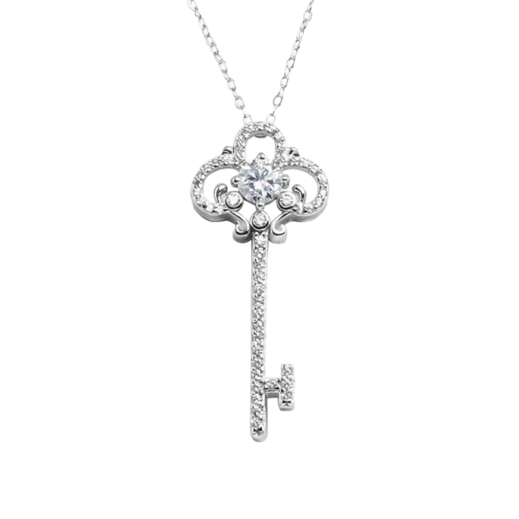 ETERNAL LOCK MOISSANITE DIAMOND KEY NECKLACE