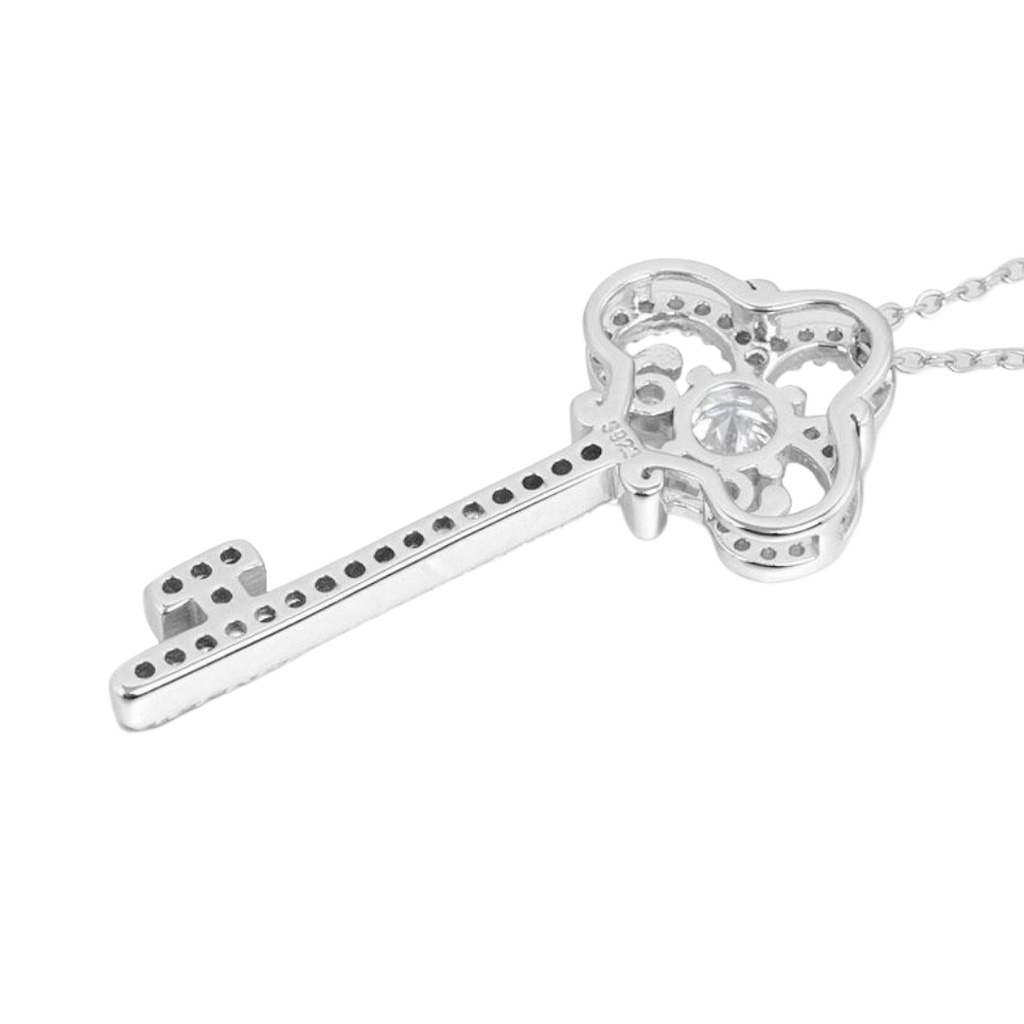 ETERNAL LOCK MOISSANITE DIAMOND KEY NECKLACE