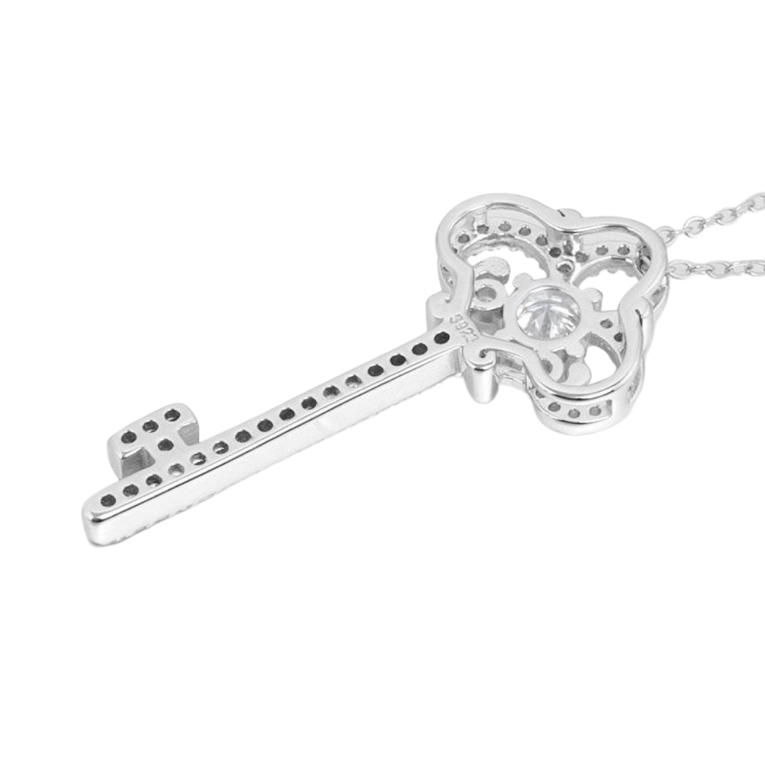ETERNAL LOCK MOISSANITE DIAMOND KEY NECKLACE