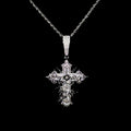 SAINTS CREED WHITE GOLD CROSS NECKLACE