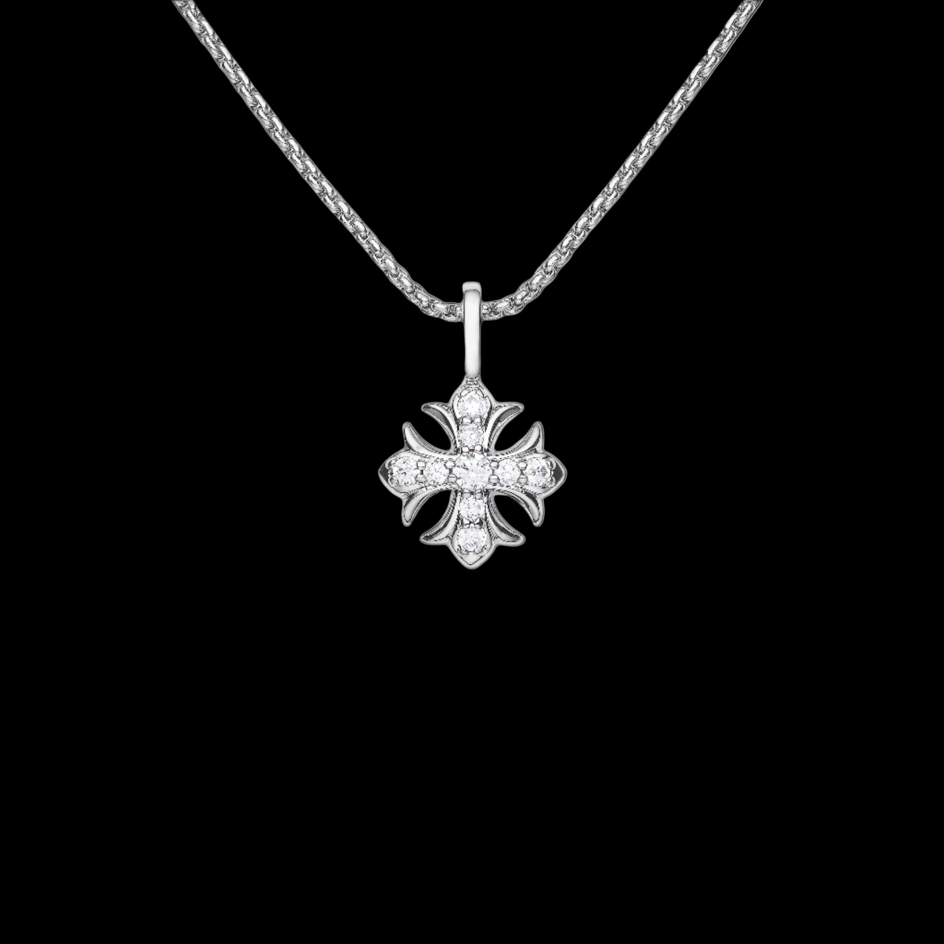MOISSANITE IRIS CROSS NECKLACE