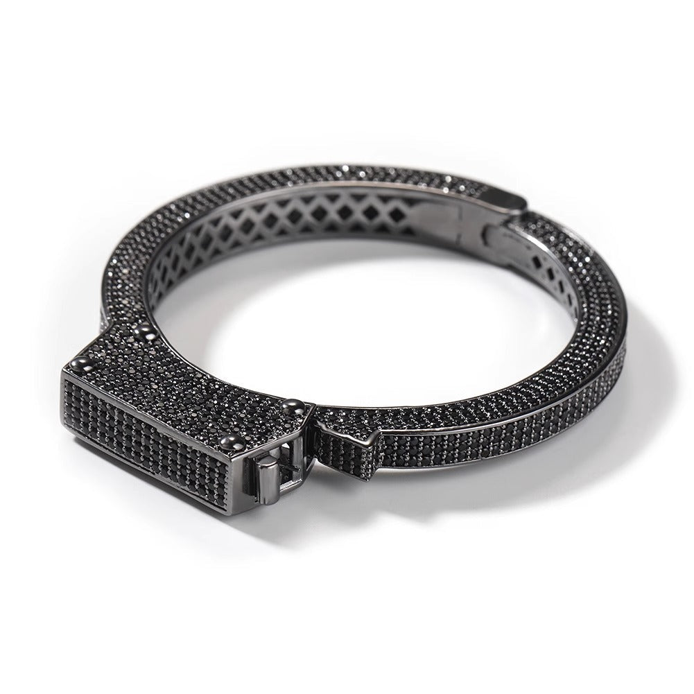 MIDNIGHT HAND-CUFF BLACK DIAMOND BRACELET