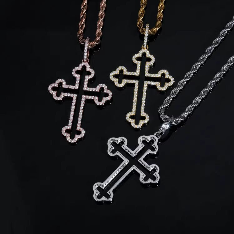 MOISSANITE HALLOWED CROSS NECKLACE