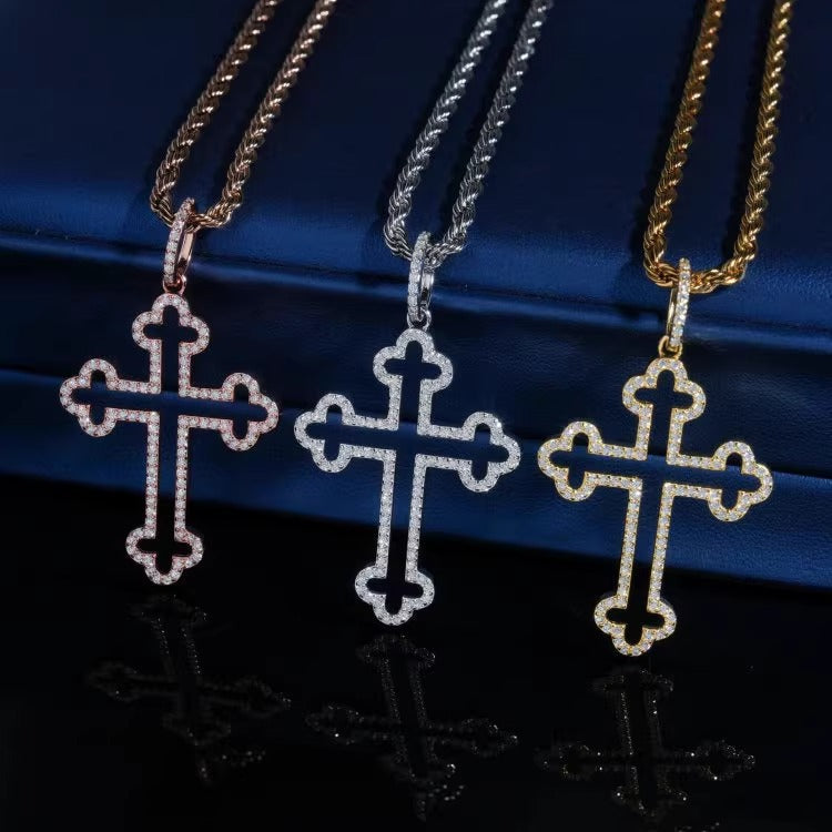 MOISSANITE HALLOWED CROSS NECKLACE