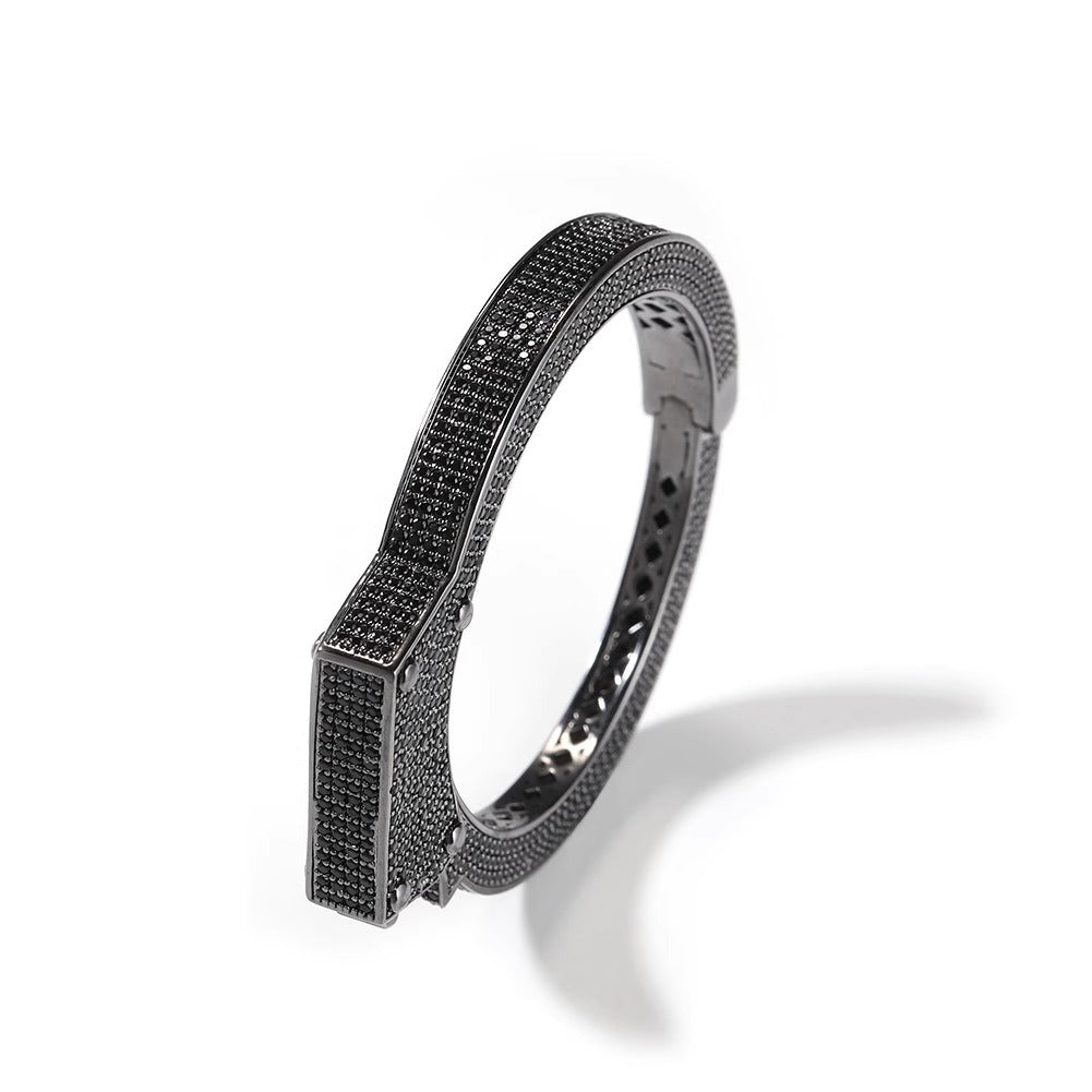 MIDNIGHT HAND-CUFF BLACK DIAMOND BRACELET