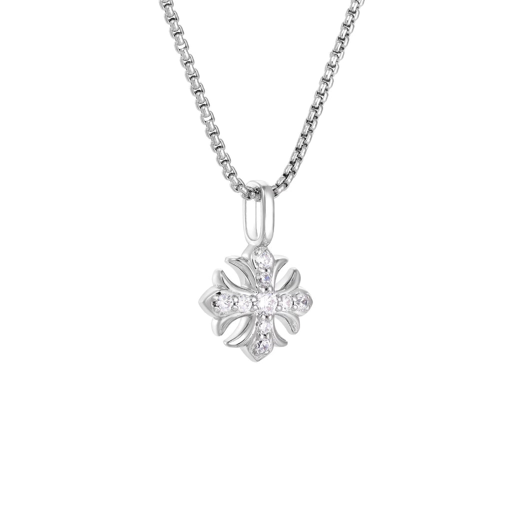 MOISSANITE IRIS CROSS NECKLACE